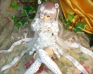 Rating: Safe Score: 0 Tags: 1girl boots doll dress flower frills hair_flower kirakishou long_hair rose sitting solo thigh_boots thighhighs very_long_hair white_dress white_flower white_rose yellow_eyes User: admin