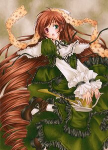 Rating: Safe Score: 0 Tags: 1girl :o aoi_yuuka_(ao_no_kokoro) blush brown_hair colored_pencil_(medium) commentary_request dress drill_hair frills green_dress green_eyes hairband hat heterochromia image long_hair long_sleeves marker_(medium) open_mouth pastel_(medium) red_eyes ribbon rozen_maiden shoes solo suiseiseki tears traditional_media twin_drills very_long_hair watering_can User: admin