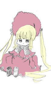 Rating: Safe Score: 0 Tags: 1girl bangs blonde_hair bonnet bow chibi dress drill_hair full_body hat image long_hair long_sleeves shinku simple_background sitting solo very_long_hair white_background User: admin