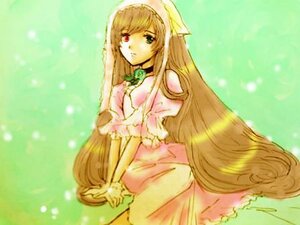 Rating: Safe Score: 0 Tags: 1girl auto_tagged blonde_hair bow detached_collar dress green_background green_eyes heterochromia image long_hair long_sleeves looking_at_viewer red_eyes sitting solo suiseiseki very_long_hair User: admin