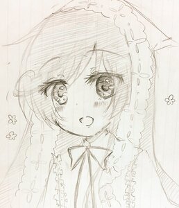 Rating: Safe Score: 0 Tags: 1girl :d blush bridal_veil eyebrows_visible_through_hair flower frills image looking_at_viewer monochrome open_mouth ribbon short_hair smile solo suiseiseki traditional_media upper_body veil User: admin