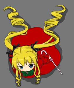 Rating: Safe Score: 0 Tags: 1girl blonde_hair blue_eyes dress drill_hair full_body grey_background image long_hair long_sleeves rose shadow shinku simple_background solo twin_drills twintails User: admin