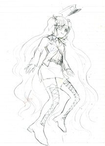 Rating: Safe Score: 0 Tags: 1girl boots cross-laced_footwear hair_ornament hatsune_miku image jacket kirakishou long_hair long_sleeves monochrome necktie reisen_udongein_inaba sketch skirt smile solo thigh_boots thighhighs traditional_media very_long_hair zettai_ryouiki User: admin
