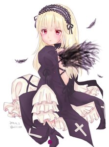 Rating: Safe Score: 0 Tags: 1girl bangs bird black_dress black_feathers blonde_hair blush bug butterfly closed_mouth dress eyebrows_visible_through_hair feathers frilled_sleeves frills gothic_lolita hairband image insect lolita_fashion lolita_hairband long_hair long_sleeves looking_at_viewer puffy_sleeves red_eyes simple_background sleeves_past_wrists solo suigintou white_background white_feathers wide_sleeves wings User: admin