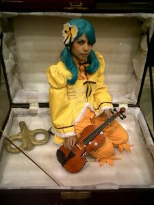 Rating: Safe Score: 0 Tags: 1girl blue_hair bow_(instrument) dress flower guitar instrument kanaria long_hair lute_(instrument) music photo playing_instrument ribbon solo traditional_media violin User: admin