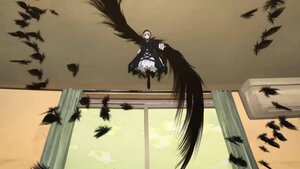 Rating: Safe Score: 0 Tags: bird black_wings bug butterfly crow falling_leaves feathers flock flying hat image insect leaf maple_leaf multiple_girls shameimaru_aya solo suigintou tokin_hat wings User: admin