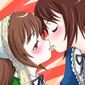 Rating: Safe Score: 0 Tags: 2girls blush brown_hair closed_eyes commentary_request couple duplicate face frills image incest kiss lowres multiple_girls oekaki pair pixel-perfect_duplicate profile red_eyes ribbon rozen_maiden short_hair siblings sisters sonota_oozei souseiseki suiseiseki twincest twins yuri User: admin