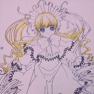 Rating: Safe Score: 0 Tags: 1girl blonde_hair blue_eyes bonnet capelet dress drill_hair expressionless frills hat image long_hair long_sleeves looking_at_viewer shinku simple_background solo standing traditional_media twin_drills twintails very_long_hair white_dress User: admin