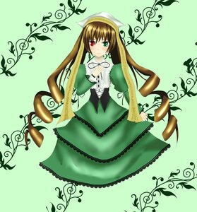Rating: Safe Score: 0 Tags: 1girl auto_tagged brown_hair dress flower green_background green_dress green_eyes head_scarf heterochromia image long_hair long_sleeves looking_at_viewer plant red_eyes solo suiseiseki very_long_hair vines watering_can User: admin