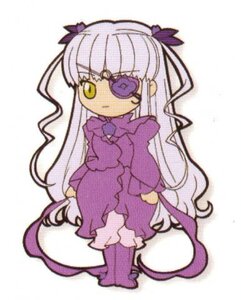 Rating: Safe Score: 0 Tags: 1girl bangs barasuishou chibi dress frills full_body image long_hair long_sleeves looking_at_viewer purple_dress simple_background sitting solo standing two_side_up very_long_hair white_background User: admin