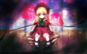 Rating: Safe Score: 0 Tags: 1girl blonde_hair blue_eyes bonnet bow bowtie dress drill_hair flower full_body green_bow image long_hair long_sleeves looking_at_viewer red_dress shinku shoes sitting solo twintails very_long_hair User: admin