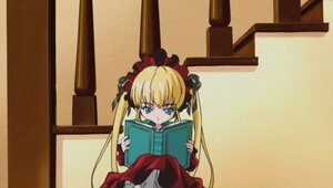 Rating: Safe Score: 0 Tags: 1girl blonde_hair blue_eyes book bow dress holding image long_hair looking_at_viewer open_book red_dress shinku solo twintails User: admin