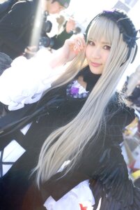 Rating: Safe Score: 0 Tags: 1girl black_dress blurry blurry_background blurry_foreground depth_of_field dress frills gothic_lolita hairband lips lolita_fashion long_hair long_sleeves looking_at_viewer multiple_girls photo smile solo solo_focus suigintou User: admin