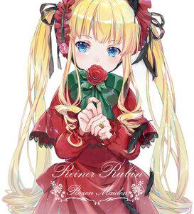 Rating: Safe Score: 0 Tags: 1girl bangs black_bow black_ribbon blonde_hair blue_eyes blush bow capelet closed_mouth commentary_request covered_mouth dress drill_hair ekita_kuro eyebrows_visible_through_hair flower flower_over_mouth frilled_sleeves frills green_bow hair_ribbon hands_up headdress holding holding_flower image jewelry long_hair long_sleeves looking_at_viewer red_capelet red_dress red_flower red_rose ribbon ring ringlets rose rozen_maiden shinku sidelocks simple_background solo tsurime twintails upper_body very_long_hair white_background User: admin