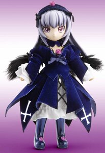Rating: Safe Score: 0 Tags: 1girl black_wings detached_collar doll dress flower frilled_sleeves frills full_body gradient gradient_background hairband long_hair long_sleeves looking_at_viewer pink_eyes rose silver_hair solo standing suigintou wings User: admin