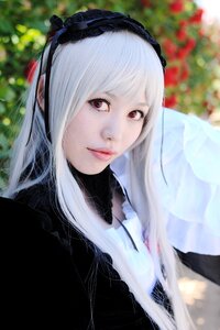 Rating: Safe Score: 0 Tags: 1girl bangs black_dress blurry blurry_background christmas_tree closed_mouth depth_of_field hairband lips long_hair looking_at_viewer red_eyes solo suigintou white_hair User: admin