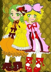 Rating: Safe Score: 0 Tags: 2girls ahoge blonde_hair bow dress drill_hair frills green_eyes green_hair hina_ichigo hinaichigo image kanaria multiple_girls pair pink_bow short_hair User: admin