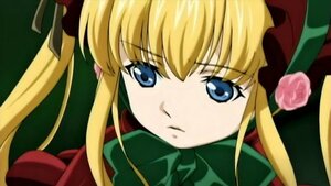 Rating: Safe Score: 0 Tags: 1girl bangs blonde_hair blue_eyes bonnet bow bowtie face flower green_bow image long_hair looking_at_viewer parody pink_rose rose shinku sidelocks simple_background solo twintails User: admin