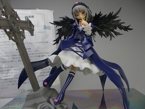 Rating: Safe Score: 0 Tags: 1girl boots doll dress frills full_body hairband long_hair long_sleeves puffy_sleeves ribbon silver_hair solo standing suigintou weapon wings User: admin