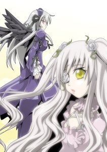 Rating: Safe Score: 0 Tags: dress eyepatch flower frills image kirakishou long_hair long_sleeves multiple_girls pair rose silver_hair suigintou very_long_hair wings yellow_eyes User: admin