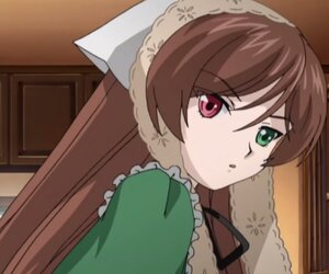 Rating: Safe Score: 0 Tags: 1girl bangs brown_hair dress frills green_dress green_eyes heterochromia image looking_at_viewer red_eyes solo suiseiseki User: admin