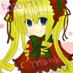 Rating: Safe Score: 0 Tags: 1girl blonde_hair blue_eyes bow bowtie dress drill_hair flower green_bow hair_ribbon image long_hair long_sleeves looking_at_viewer ribbon rose shinku sidelocks simple_background smile solo twin_drills twintails upper_body User: admin