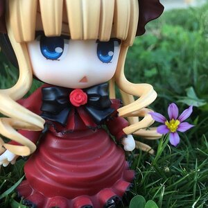 Rating: Safe Score: 0 Tags: 1girl bangs blonde_hair blue_eyes bow doll dress flower long_hair looking_at_viewer red_dress shinku solo User: admin