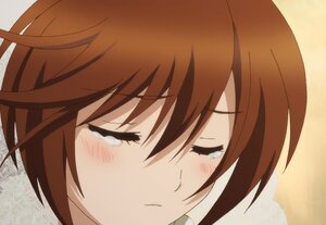 Rating: Safe Score: 3 Tags: 1girl blush brown_hair close-up closed_eyes closed_mouth crying face image simple_background solo suiseiseki tears User: admin