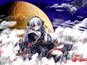 Rating: Safe Score: 0 Tags: 1girl black_dress dress flower frills image long_hair long_sleeves looking_at_viewer motion_blur night outdoors red_eyes silver_hair sitting sky solo star_(sky) suigintou very_long_hair User: admin