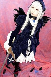 Rating: Safe Score: 0 Tags: 1girl black_wings boots dress flower frills hairband holding_weapon long_hair long_sleeves looking_at_viewer red_eyes rose solo standing suigintou weapon white_hair User: admin