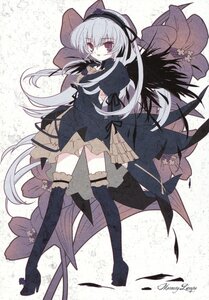 Rating: Safe Score: 0 Tags: 1girl black_wings boots dress feathers flower frills full_body hairband highres image long_hair looking_at_viewer purple_eyes room603 rozen_maiden silver_hair solo suigintou thigh_boots thighhighs wings zettai_ryouiki User: admin