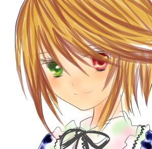 Rating: Safe Score: 0 Tags: 1girl black_ribbon blush closed_mouth frills green_eyes image looking_at_viewer portrait ribbon short_hair simple_background smile solo souseiseki white_background User: admin