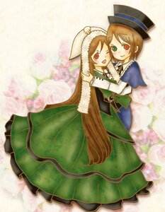 Rating: Safe Score: 0 Tags: 2girls blue_dress blush brown_hair dress frills green_dress hat image long_hair long_sleeves looking_at_viewer multiple_girls one_eye_closed open_mouth pair red_eyes short_hair siblings sisters smile souseiseki suiseiseki top_hat twins very_long_hair User: admin