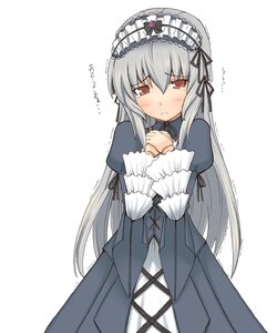 Rating: Safe Score: 0 Tags: 1girl black_dress blush cross-laced_clothes dress frilled_sleeves frills hair_ribbon hairband image jingai_modoki lolita_hairband long_hair long_sleeves looking_away looking_to_the_side photoshop_(medium) red_eyes ribbon rozen_maiden silver_hair simple_background solo standing suigintou trembling very_long_hair white_background User: admin