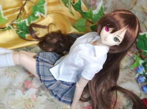 Rating: Safe Score: 0 Tags: 1girl bandages blue_skirt blurry blurry_foreground brown_hair depth_of_field doll doll_joints flower green_eyes heterochromia joints long_hair looking_at_viewer red_eyes skirt solo suiseiseki very_long_hair User: admin