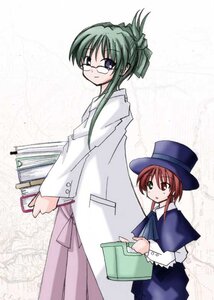 Rating: Safe Score: 0 Tags: 2girls book brown_hair dress glasses green_eyes green_hair hat heterochromia holding image long_sleeves looking_at_viewer multiple_girls red_eyes solo souseiseki standing User: admin