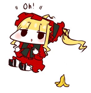 Rating: Safe Score: 0 Tags: 1girl bird blonde_hair blush chibi dress image long_hair long_sleeves shinku solo striped User: admin