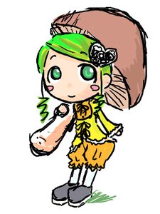 Rating: Safe Score: 0 Tags: 1girl blush_stickers full_body green_eyes green_hair image kanaria long_sleeves simple_background smile solo standing white_background User: admin