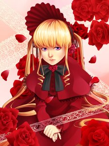 Rating: Safe Score: 0 Tags: 1girl blonde_hair blue_eyes bow bowtie capelet dress drill_hair flower image lolita_fashion long_hair petals pink_rose red_capelet red_dress red_flower red_rose rose rose_petals shinku solo thorns twintails User: admin