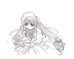 Rating: Safe Score: 0 Tags: 1girl bow capelet dress drill_hair hat image long_hair long_sleeves looking_at_viewer monochrome shinku simple_background solo striped striped_background twintails very_long_hair white_background User: admin