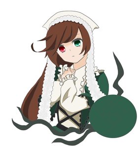 Rating: Safe Score: 0 Tags: 1girl brown_hair dress frills green_dress green_eyes head_scarf heterochromia image long_hair long_sleeves looking_at_viewer red_eyes simple_background solo suiseiseki white_background User: admin