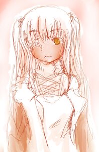 Rating: Safe Score: 0 Tags: 1girl bare_shoulders blush closed_mouth dress frown image kirakishou long_hair looking_at_viewer monochrome sketch solo striped two_side_up upper_body wavy_mouth User: admin