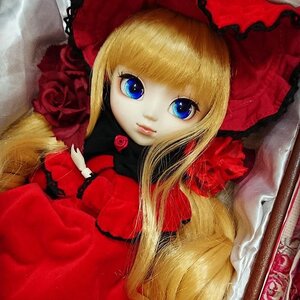 Rating: Safe Score: 0 Tags: 1girl bangs blonde_hair blue_eyes bonnet bow doll flower lips long_hair looking_at_viewer red_dress red_flower red_rose rose shinku solo upper_body User: admin