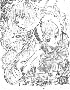 Rating: Safe Score: 0 Tags: 1girl bonnet frills greyscale long_hair monochrome shinku sketch suigintou suiseiseki User: admin