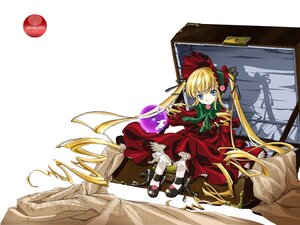 Rating: Safe Score: 0 Tags: 1girl black_footwear blonde_hair blue_eyes bonnet bow bowtie capelet cup dress flower full_body green_bow image long_hair long_sleeves looking_at_viewer red_capelet red_dress saucer shinku shoes sitting solo teacup twintails underwear very_long_hair User: admin