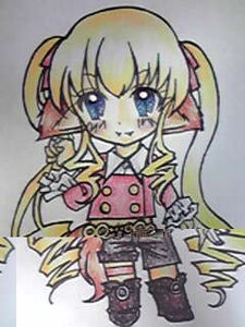 Rating: Safe Score: 0 Tags: 1girl blonde_hair blue_eyes drill_hair full_body image long_hair long_sleeves looking_at_viewer pointy_ears shinku smile solo standing traditional_media twin_drills twintails very_long_hair weapon User: admin
