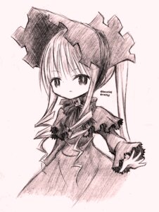 Rating: Safe Score: 0 Tags: 1girl bow dress expressionless image long_hair looking_at_viewer monochrome shinku simple_background solo twintails User: admin