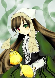 Rating: Safe Score: 0 Tags: 1girl brown_hair cup dress frills green_dress green_eyes head_scarf heterochromia holding image long_hair long_sleeves looking_at_viewer red_eyes solo suiseiseki very_long_hair watering_can User: admin