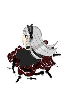 Rating: Safe Score: 0 Tags: 1girl black_feathers black_wings dress feathers flower hairband image long_hair long_sleeves looking_at_viewer red_eyes rose silver_hair simple_background solo suigintou white_background wings User: admin