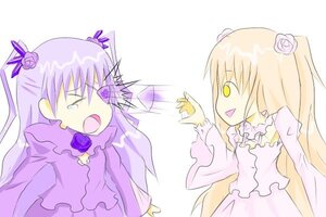 Rating: Safe Score: 0 Tags: 2girls barasuishou blonde_hair dress flower frills hair_flower hair_ornament image kirakishou long_hair long_sleeves multiple_girls open_mouth pair pink_dress pink_rose purple_flower purple_rose rose two_side_up very_long_hair yellow_eyes User: admin